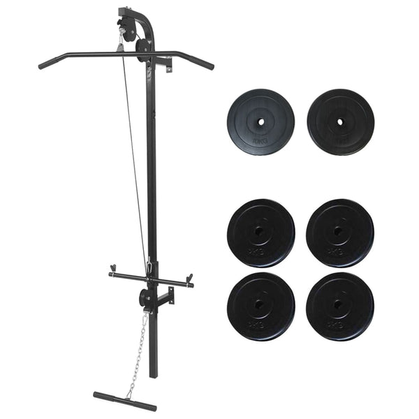 vidaXL vidaXL Wall-Mounted Fitness Station with 40 kg Weight Plates