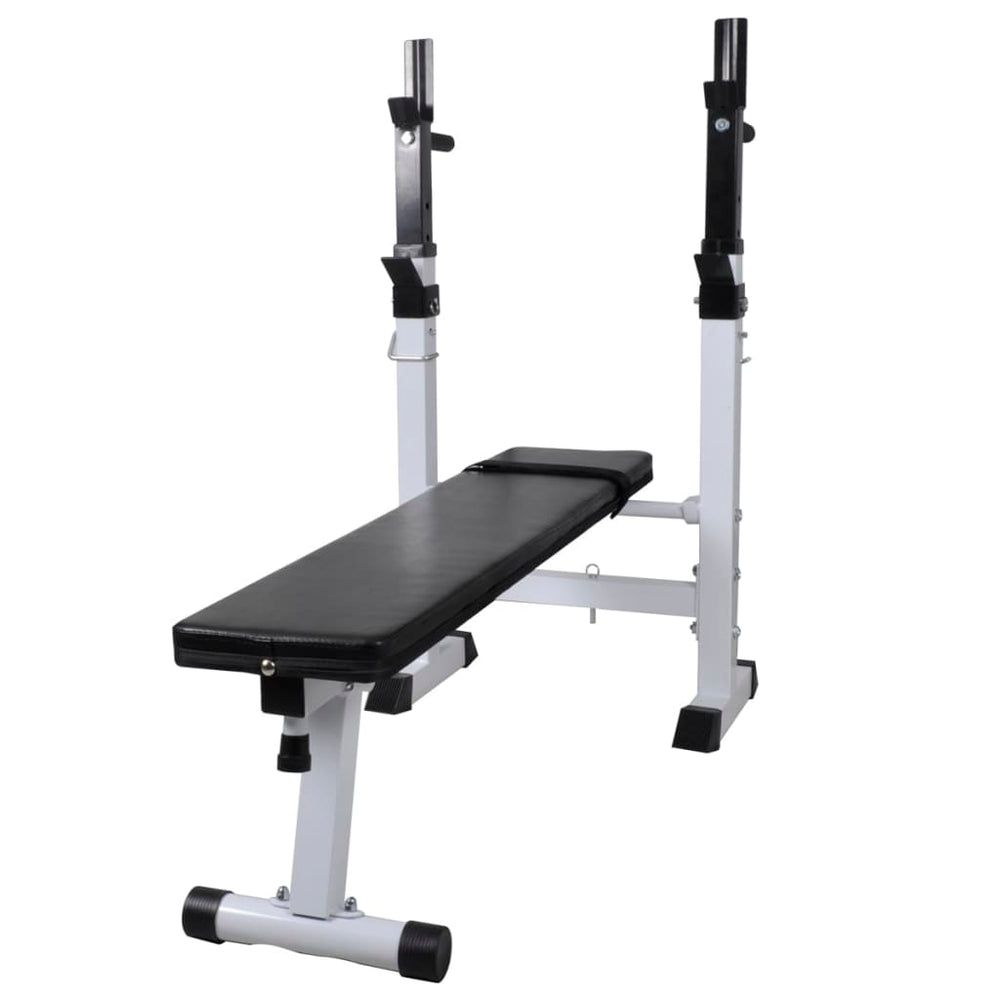vidaXL Weight Bench with Rack, Barbell and Dumbbell Set 60.5 kg