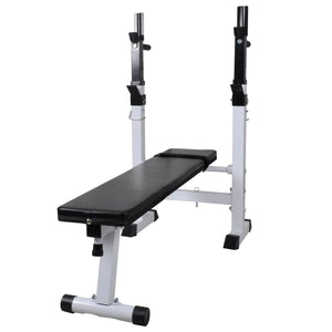 vidaXL Weight Bench with Rack, Barbell and Dumbbell Set 60.5 kg