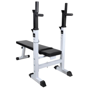 vidaXL Weight Bench with Rack, Barbell and Dumbbell Set 60.5 kg