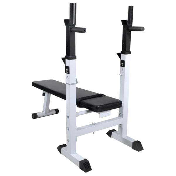 vidaXL Weight Bench with Rack, Barbell and Dumbbell Set 60.5 kg