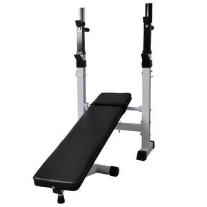 vidaXL Weight Bench with Rack, Barbell and Dumbbell Set 60.5 kg