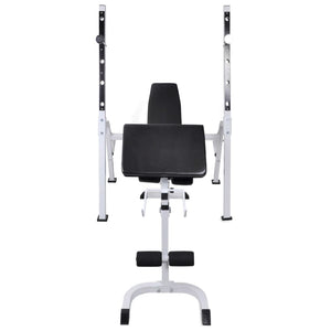 vidaXL Weight Bench with Rack, Barbell and Dumbbell Set 60.5 kg