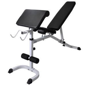 vidaXL Weight Bench with Rack, Barbell and Dumbbell Set 60.5 kg