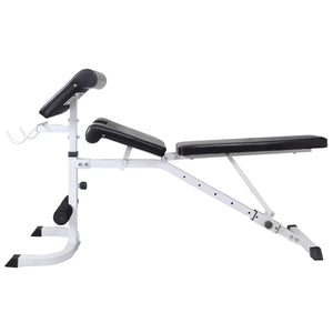 vidaXL Weight Bench with Rack, Barbell and Dumbbell Set 60.5 kg