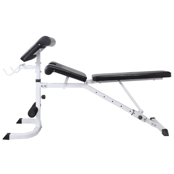 vidaXL Weight Bench with Rack, Barbell and Dumbbell Set 60.5 kg