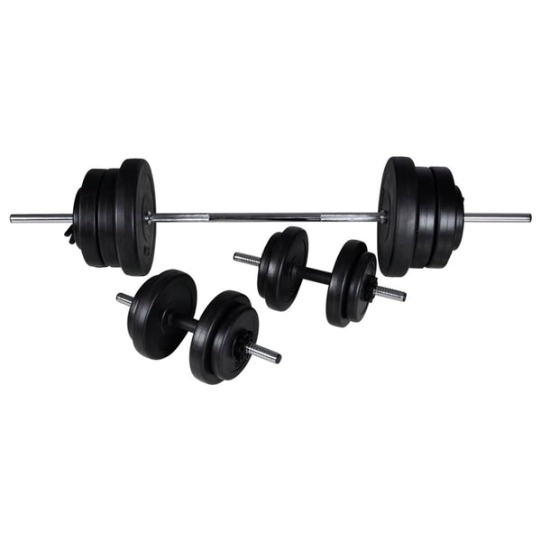 vidaXL Weight Bench with Rack, Barbell and Dumbbell Set 60.5 kg