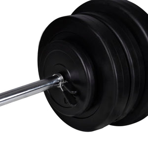 vidaXL Weight Bench with Rack, Barbell and Dumbbell Set 60.5 kg