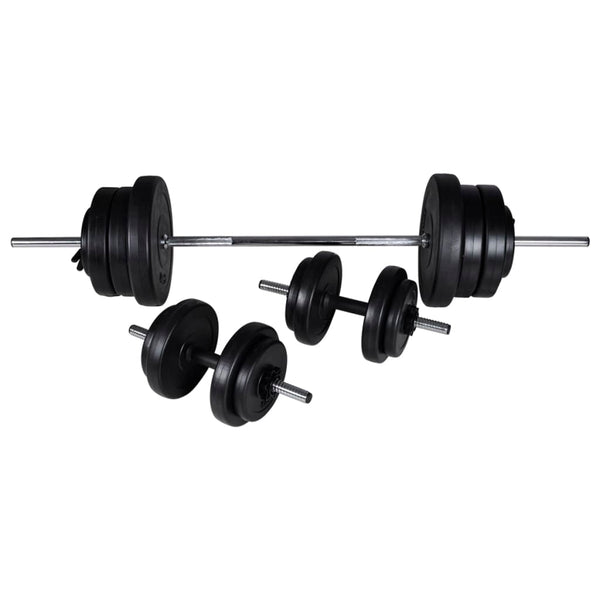 vidaXL Weight Bench with Storage, Barbell and Dumbbell Set 60.5 kg