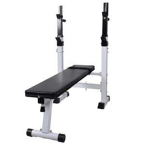 vidaXL Weight Bench with Rack, Barbell and Dumbbell Set 90 kg