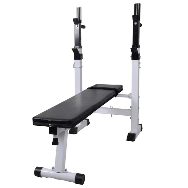 vidaXL Weight Bench with Rack, Barbell and Dumbbell Set 90 kg