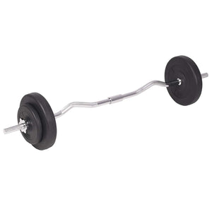 vidaXL Weight Bench with Rack, Barbell and Dumbbell Set 90 kg