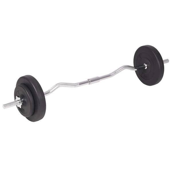 vidaXL Weight Bench with Rack, Barbell and Dumbbell Set 90 kg
