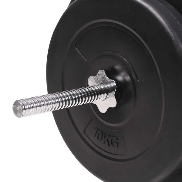 vidaXL Weight Bench with Rack, Barbell and Dumbbell Set 90 kg
