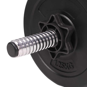 vidaXL Weight Bench with Rack, Barbell and Dumbbell Set 90 kg