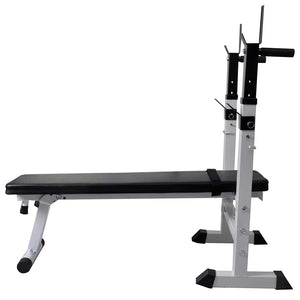 vidaXL Weight Bench with Rack, Barbell and Dumbbell Set 90 kg