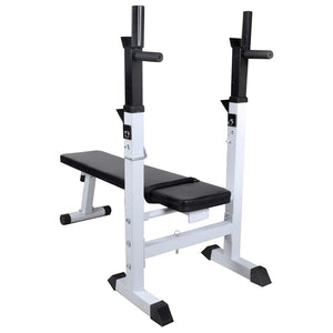 vidaXL Weight Bench with Rack, Barbell and Dumbbell Set 90 kg