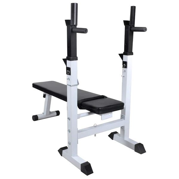 vidaXL Weight Bench with Rack, Barbell and Dumbbell Set 90 kg
