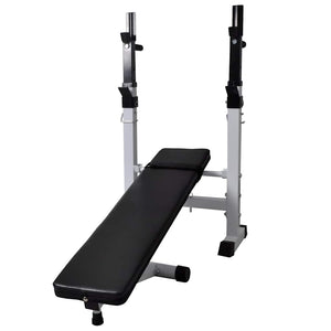 vidaXL Weight Bench with Rack, Barbell and Dumbbell Set 90 kg