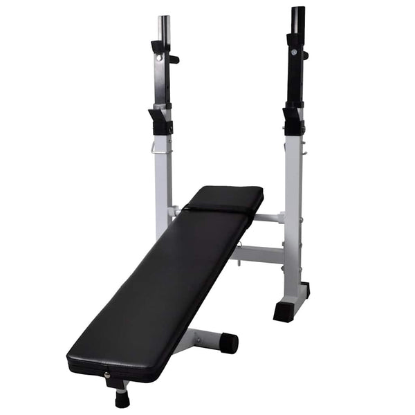 vidaXL Weight Bench with Rack, Barbell and Dumbbell Set 90 kg