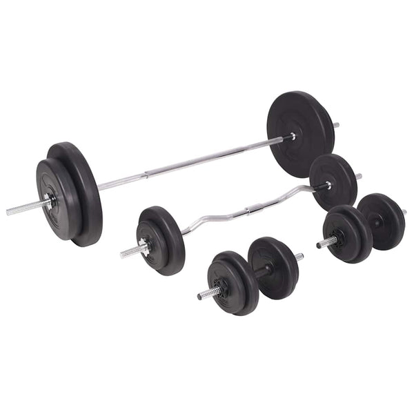 vidaXL Weight Bench with Rack, Barbell and Dumbbell Set 90 kg