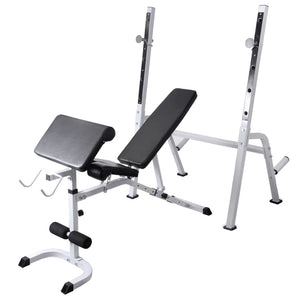 vidaXL Weight Bench with Rack, Barbell and Dumbbell Set 90 kg