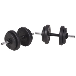 vidaXL Weight Bench with Rack, Barbell and Dumbbell Set 90 kg