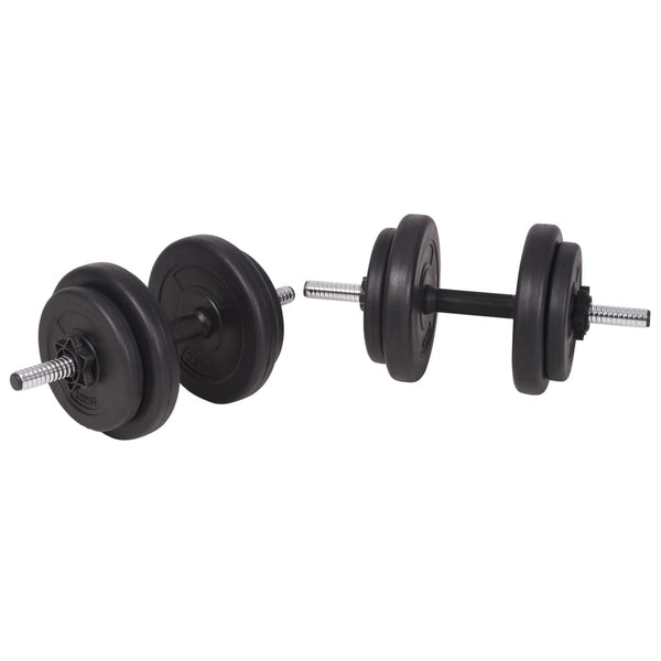 vidaXL Weight Bench with Rack, Barbell and Dumbbell Set 90 kg