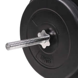 vidaXL Weight Bench with Rack, Barbell and Dumbbell Set 90 kg