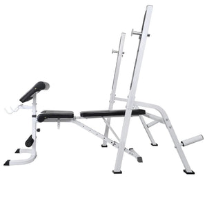 vidaXL Weight Bench with Rack, Barbell and Dumbbell Set 90 kg