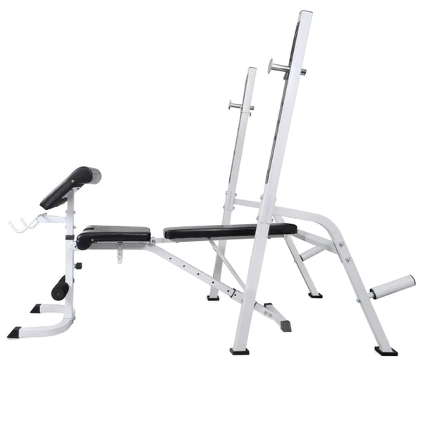 vidaXL Weight Bench with Rack, Barbell and Dumbbell Set 90 kg