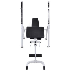 vidaXL Weight Bench with Rack, Barbell and Dumbbell Set 90 kg
