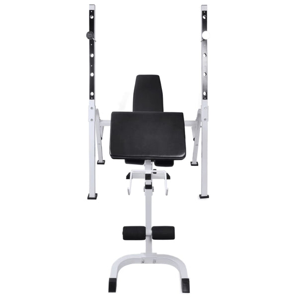 vidaXL Weight Bench with Rack, Barbell and Dumbbell Set 90 kg
