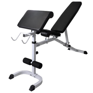 vidaXL Weight Bench with Rack, Barbell and Dumbbell Set 90 kg