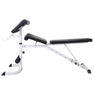 vidaXL Weight Bench with Rack, Barbell and Dumbbell Set 90 kg