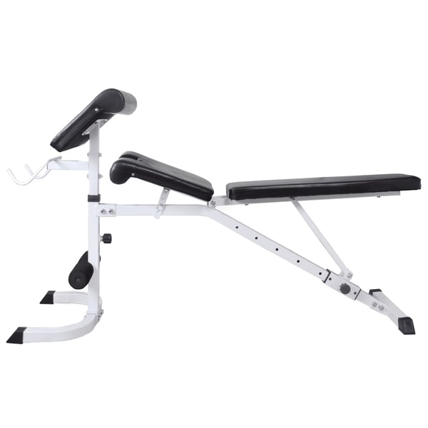 vidaXL Weight Bench with Rack, Barbell and Dumbbell Set 90 kg