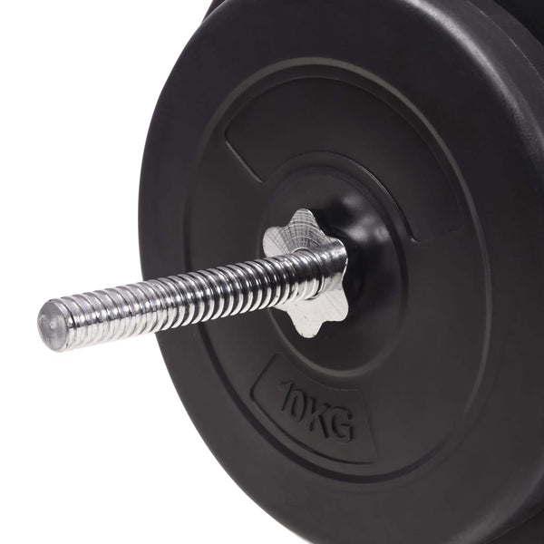 vidaXL Weight Bench with Rack, Barbell and Dumbbell Set 90 kg