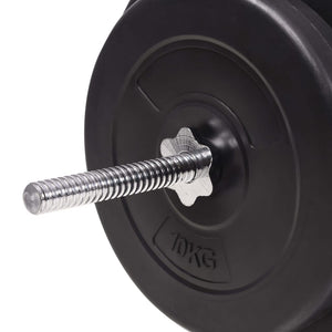 Hantelbank mit Ablage, Langhantel und Kurzhantel-Set 90 kg