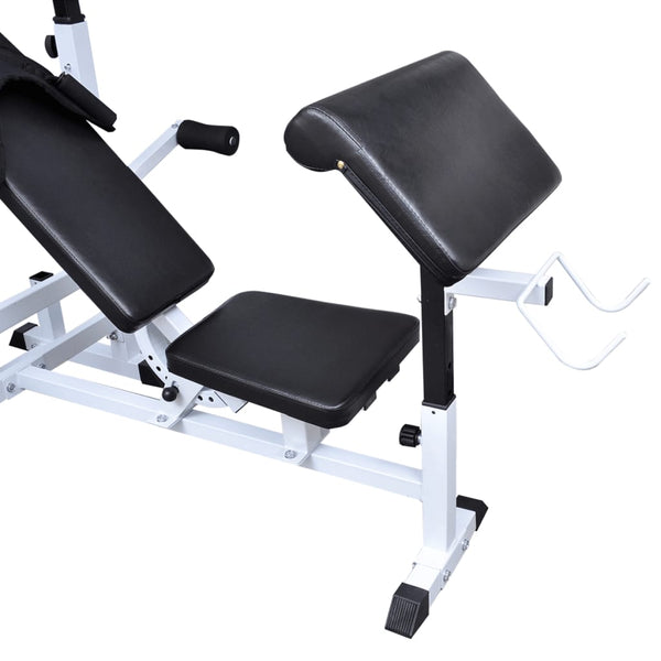 vidaXL Weight Bench with Rack, Barbell and Dumbbell Set 90 kg