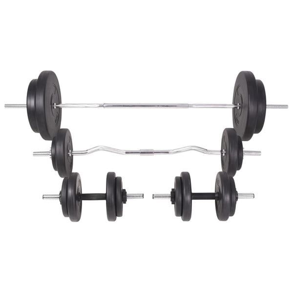 vidaXL Weight Bench with Rack, Barbell and Dumbbell Set 90 kg