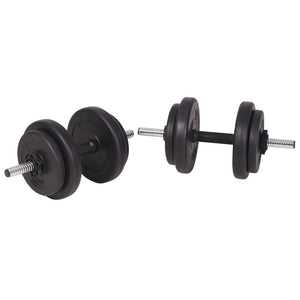 vidaXL Weight Bench with Rack, Barbell and Dumbbell Set 90 kg