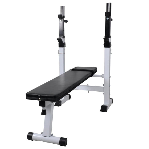 vidaXL Weight Bench with Rack, Barbell and Dumbbell Set 120 kg