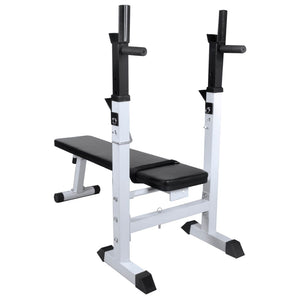 vidaXL Weight Bench with Rack, Barbell and Dumbbell Set 120 kg