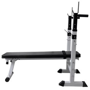 vidaXL Weight Bench with Rack, Barbell and Dumbbell Set 120 kg