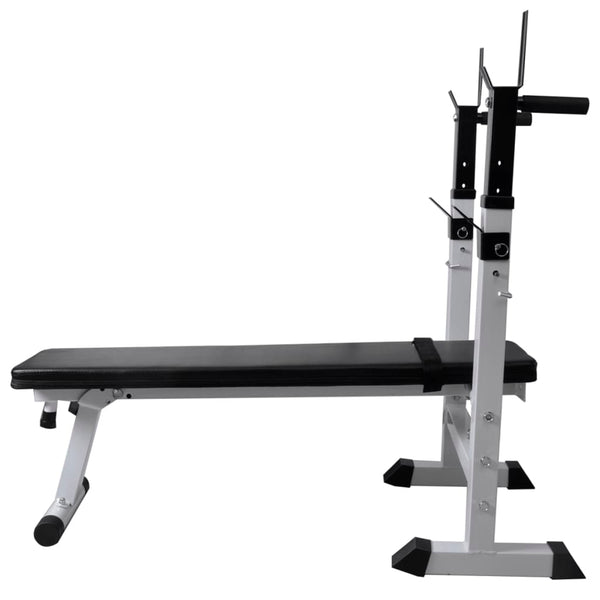 vidaXL Weight Bench with Rack, Barbell and Dumbbell Set 120 kg