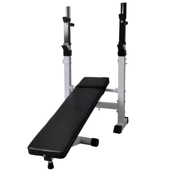 vidaXL Weight Bench with Rack, Barbell and Dumbbell Set 120 kg
