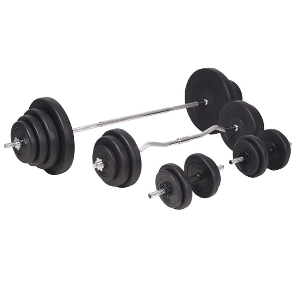 vidaXL Weight Bench with Rack, Barbell and Dumbbell Set 120 kg