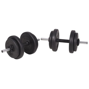 vidaXL Weight Bench with Rack, Barbell and Dumbbell Set 120 kg