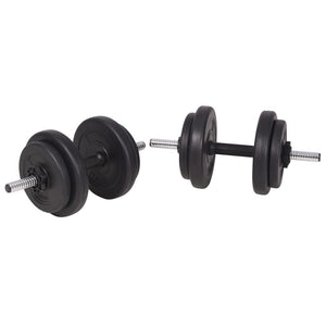 vidaXL Weight Bench with Rack, Barbell and Dumbbell Set 120 kg