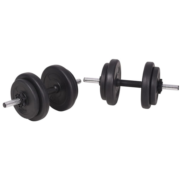 vidaXL Weight Bench with Rack, Barbell and Dumbbell Set 120 kg